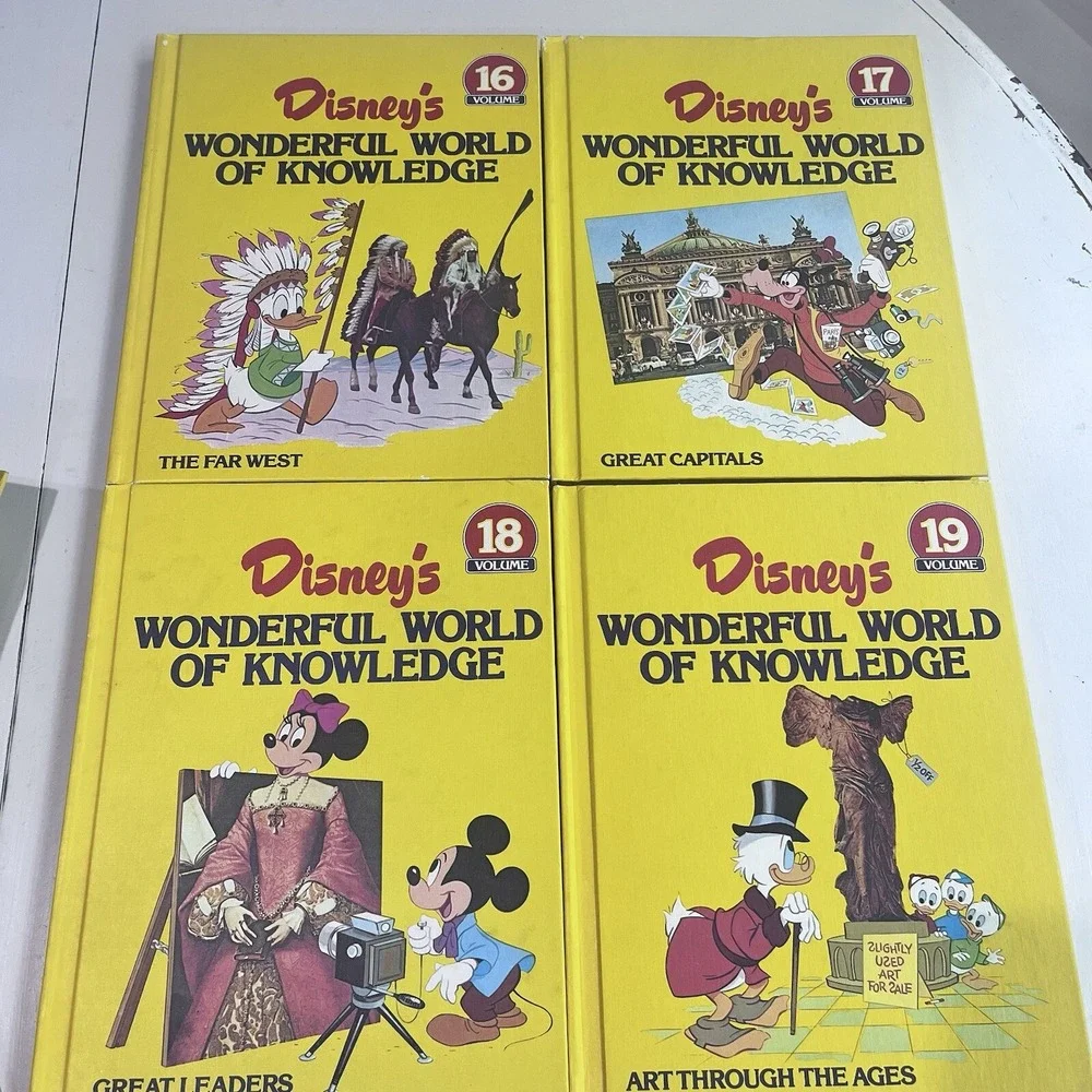 21 Disney WONDERFUL WORLD OF KNOWLEDGE Book Lot Collectors Edition Homeschool‎